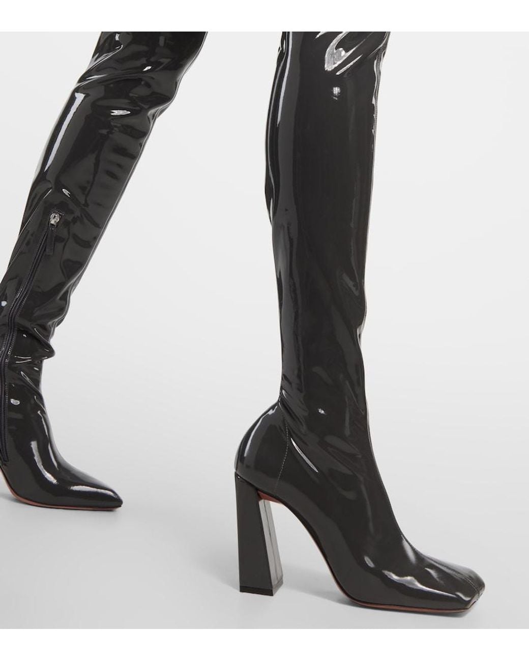 AMINA MUADDI Black Marine Stretch 95 Latex Over-The-Knee Boots