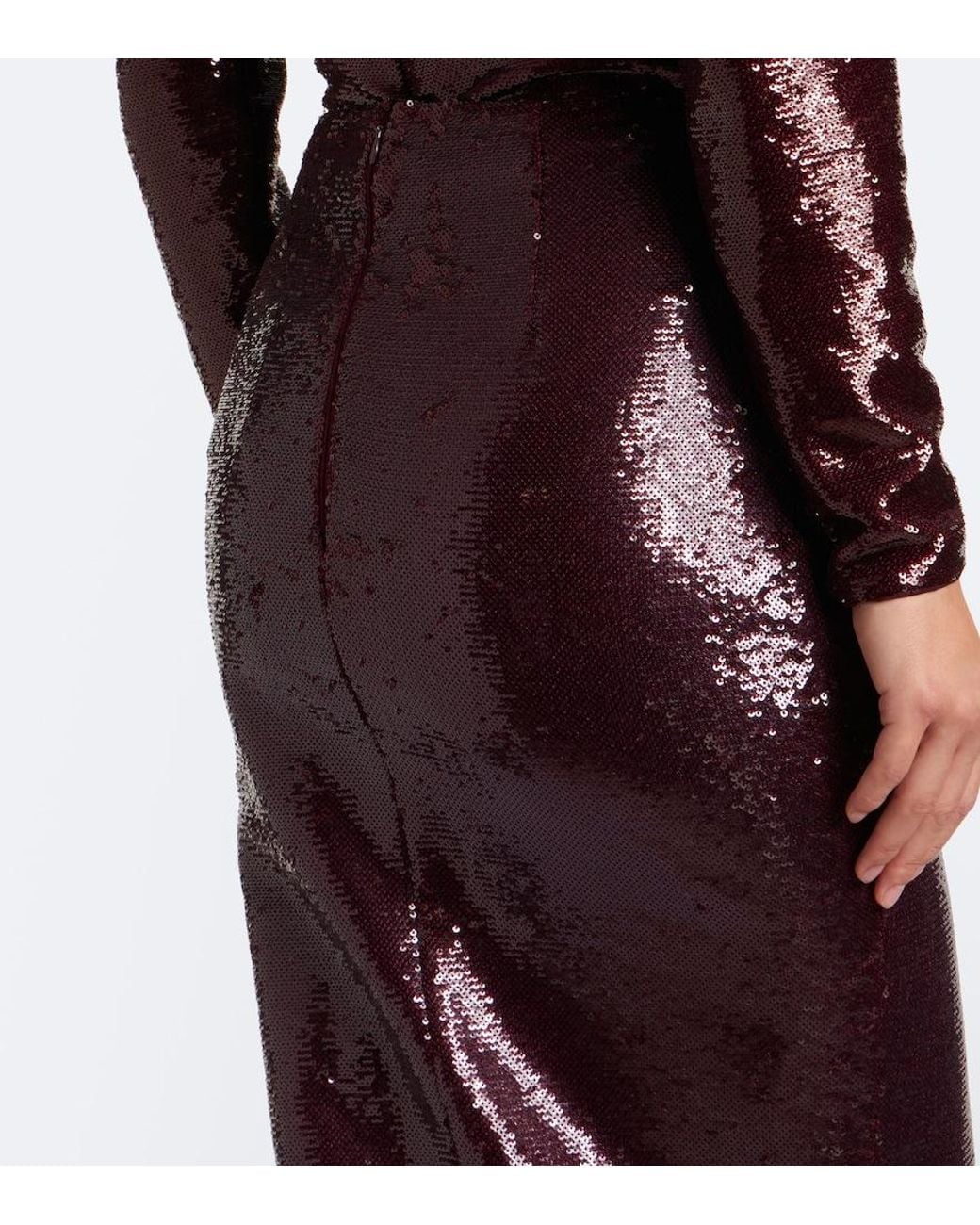 Roland Mouret Brown Sequined Midi Skirt
