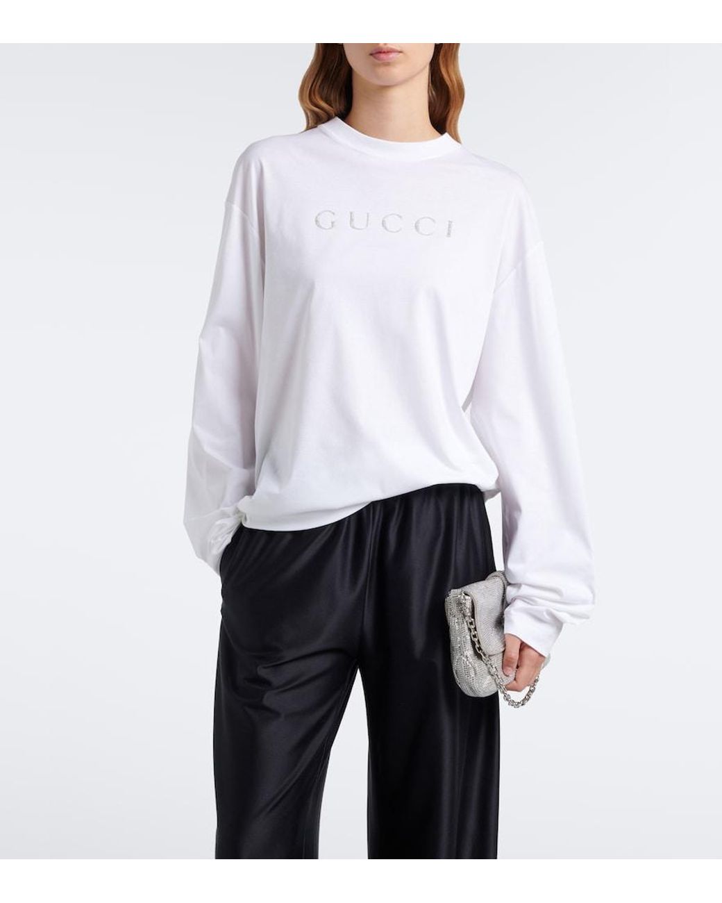 Gucci White Logo Cotton Jersey T-Shirt