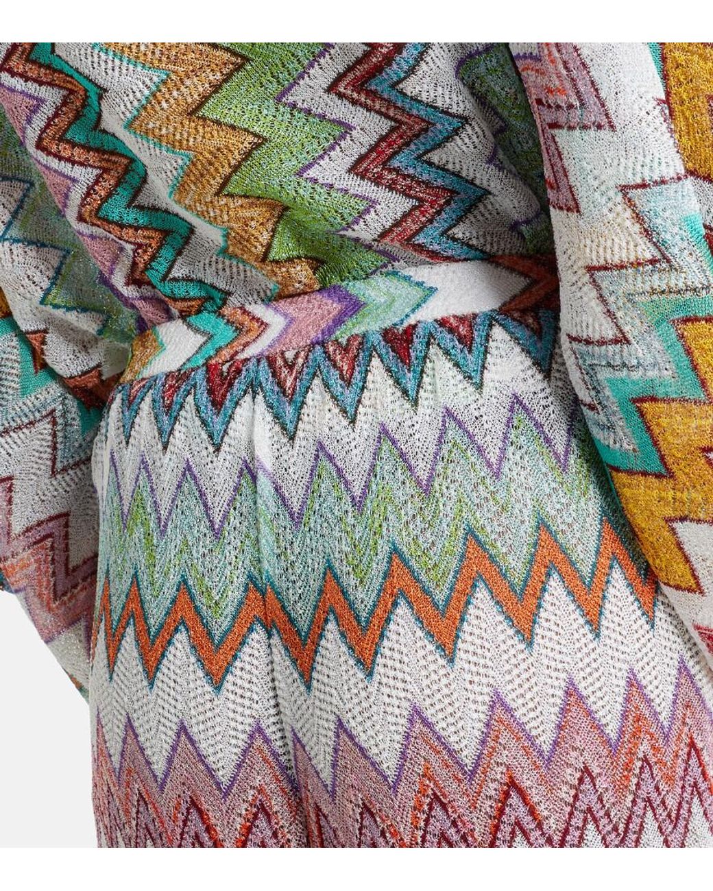 Missoni White Zigzag Lame Wide-Leg Pants