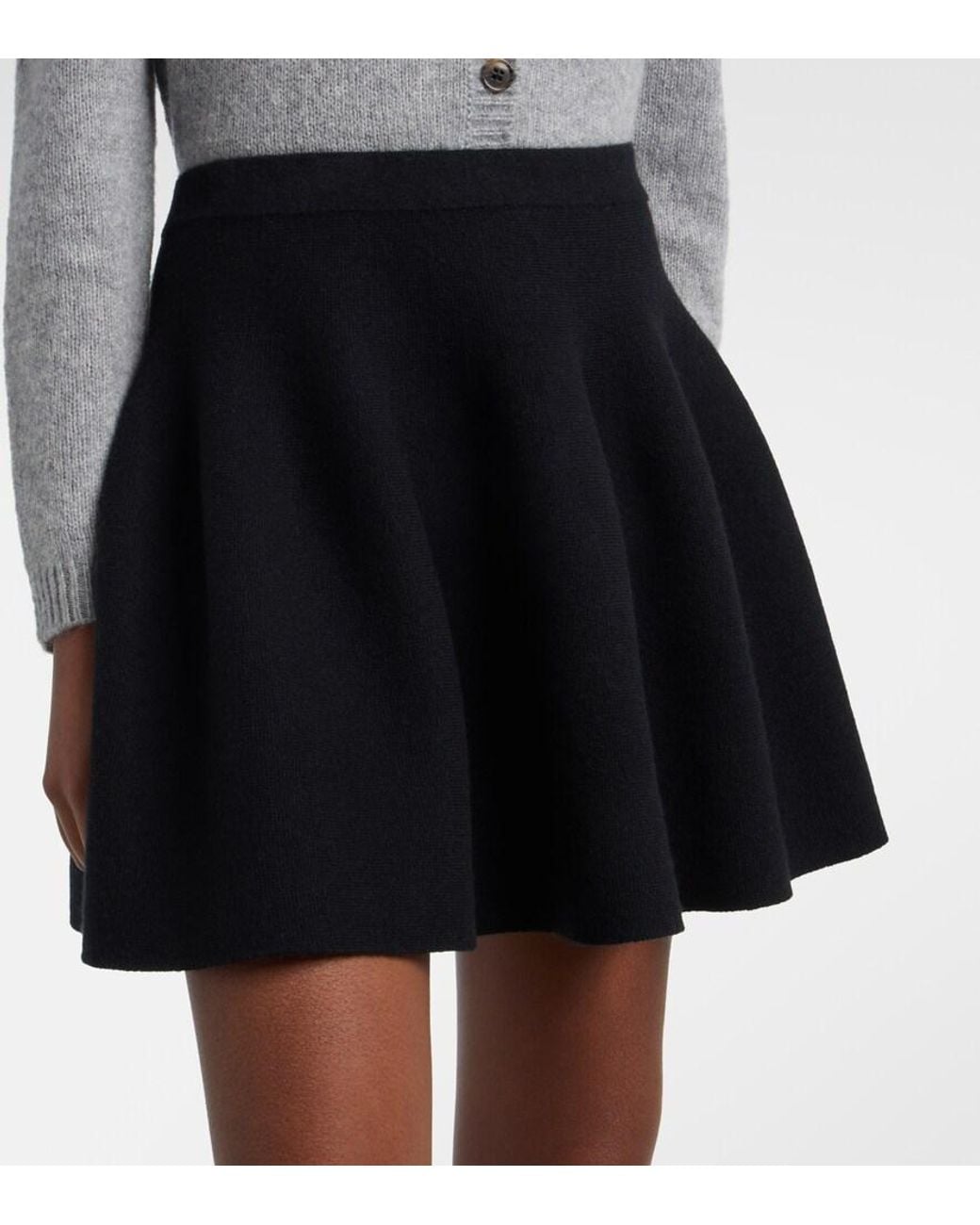 Lisa Yang Black Wren Cashmere Miniskirt