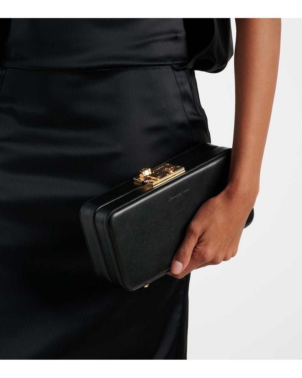 Gianvito Rossi Black Vali Leather Clutch