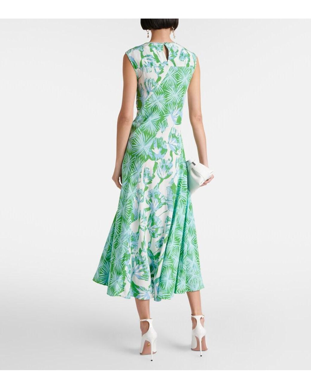 Diane von Furstenberg Green Sunniva Floral Maxi Dress