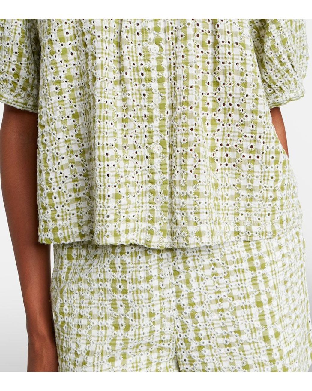 Velvet Natural Angie Broderie Anglaise Cotton-Blend Top