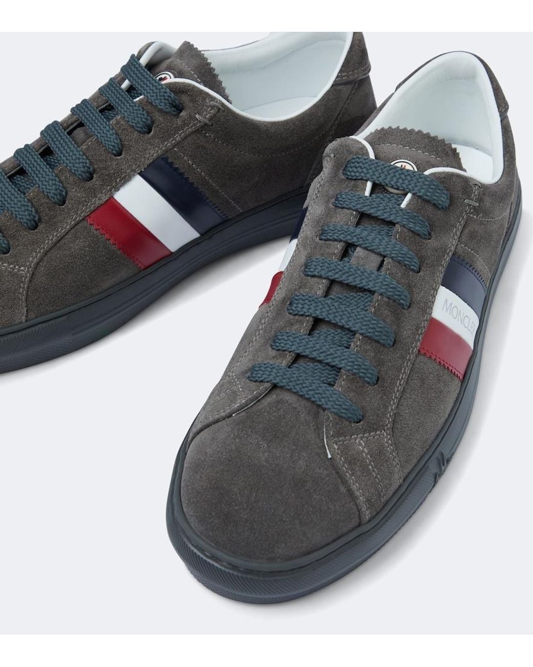 Moncler Brown New Monaco Suede And Leather Sneakers for men