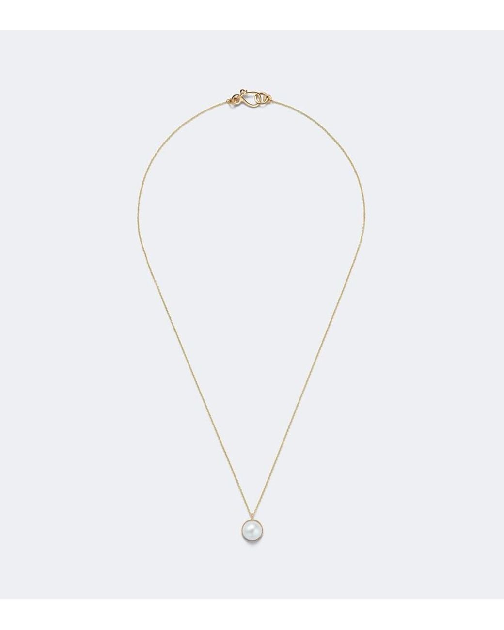 Sophie Bille Brahe White Luce Simple 14Kt Necklace With Freshwater Pearl