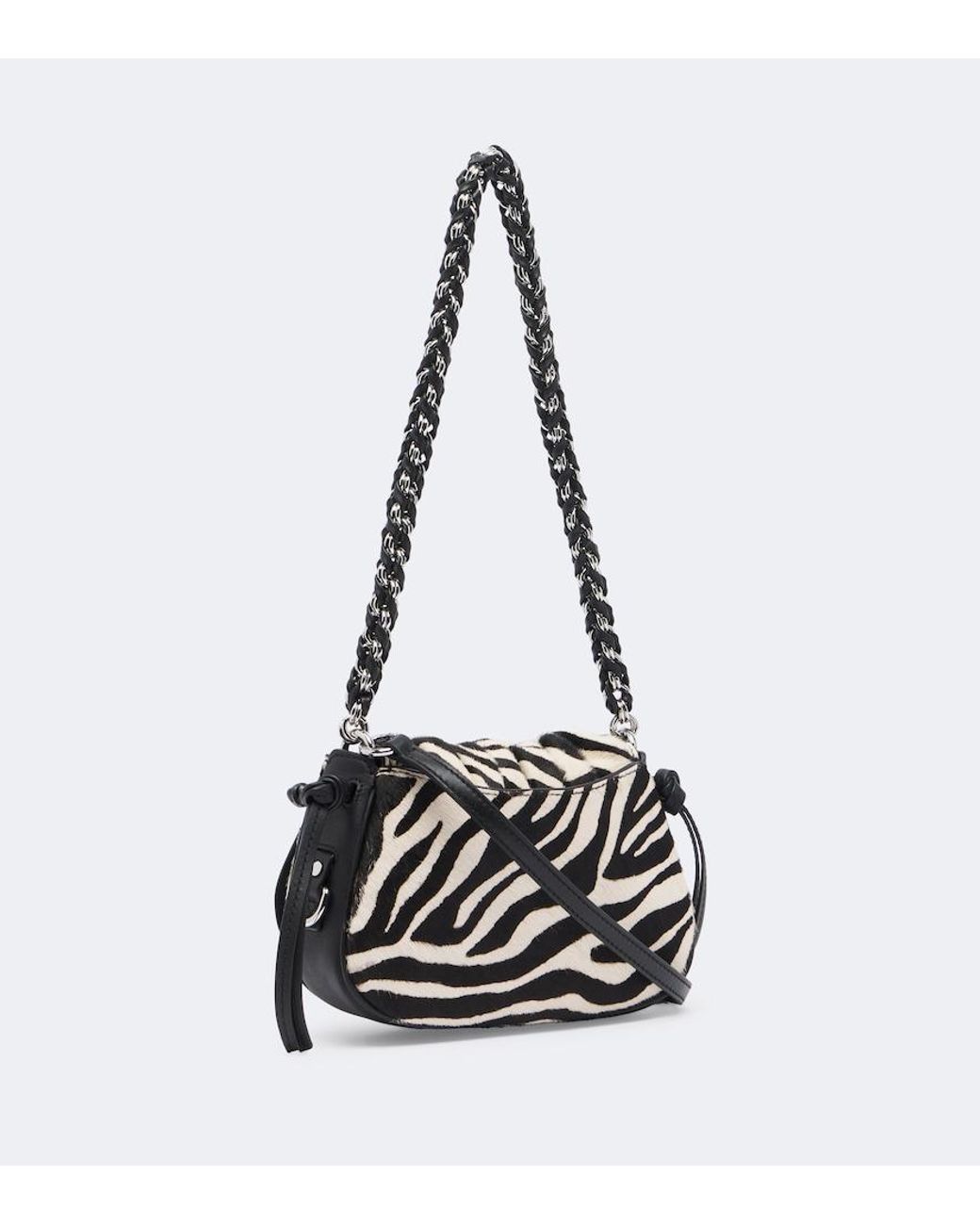 Isabel Marant Black Bolton Xs Calf Hair And Leather Shoulder Bag