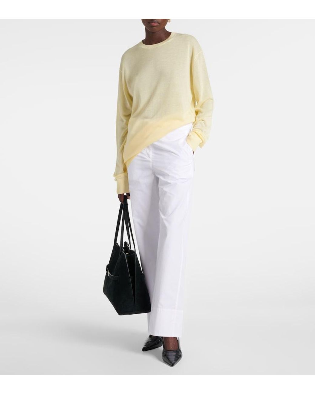 Totême Yellow Oversized Semi-Sheer Sweater