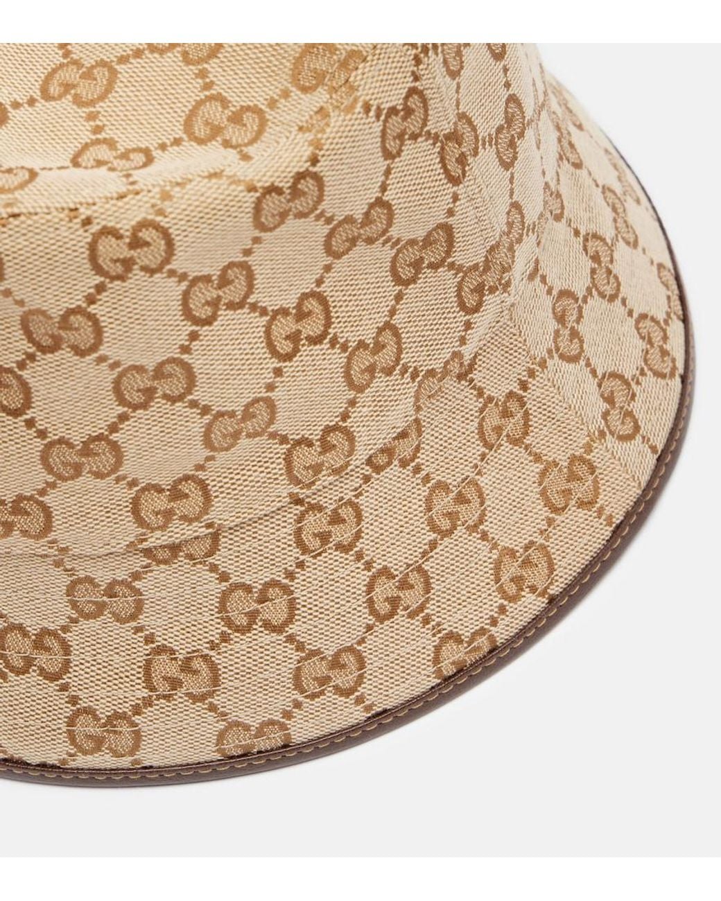 Gucci Natural Gg Canvas Bucket Hat