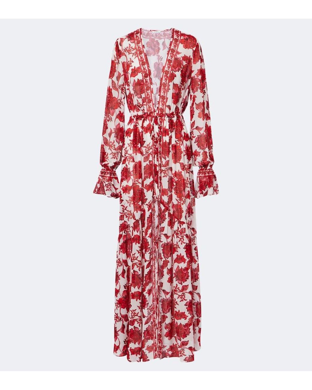 Alexandra Miro Red Clementine Floral Maxi Dress