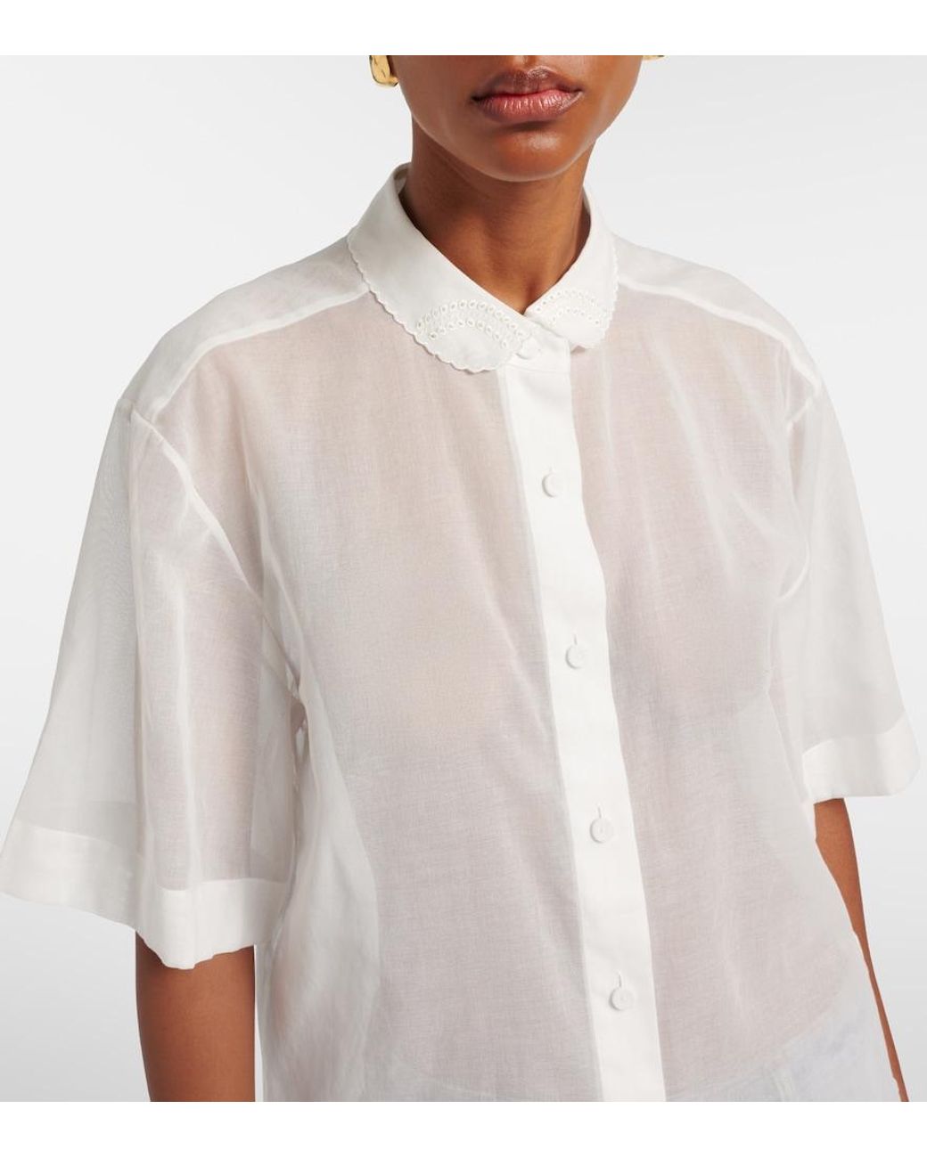 Rohe White Embroidered Cotton Muslin Top