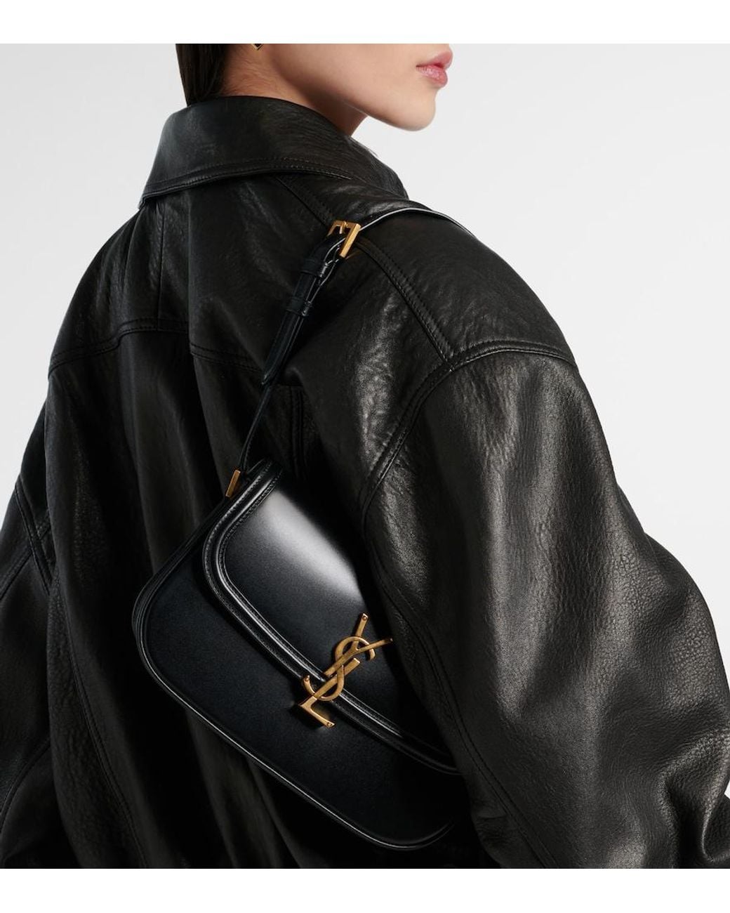 Saint Laurent Black Solferino Small Leather Shoulder Bag
