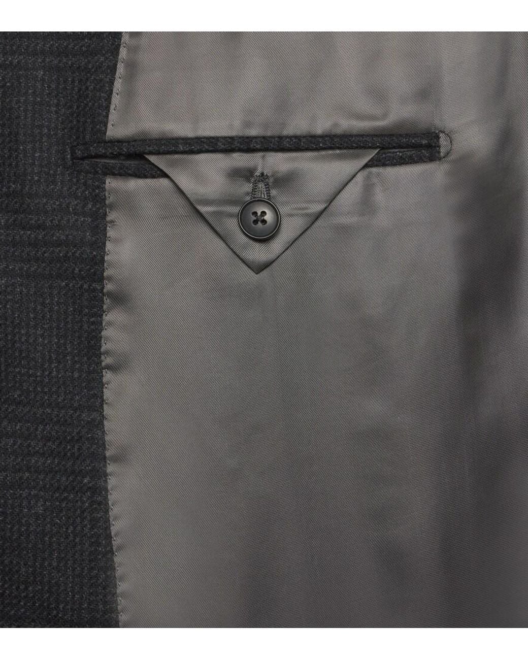 Saman Amel Blazer Aus Wollflanell in Black für Herren