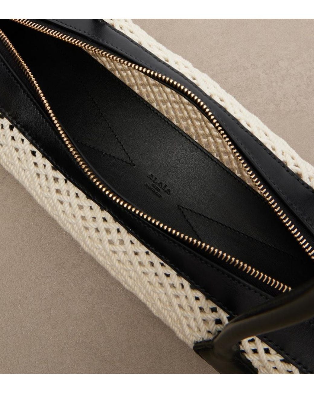 Alaïa Natural Le Teckel Medium Woven Shoulder Bag