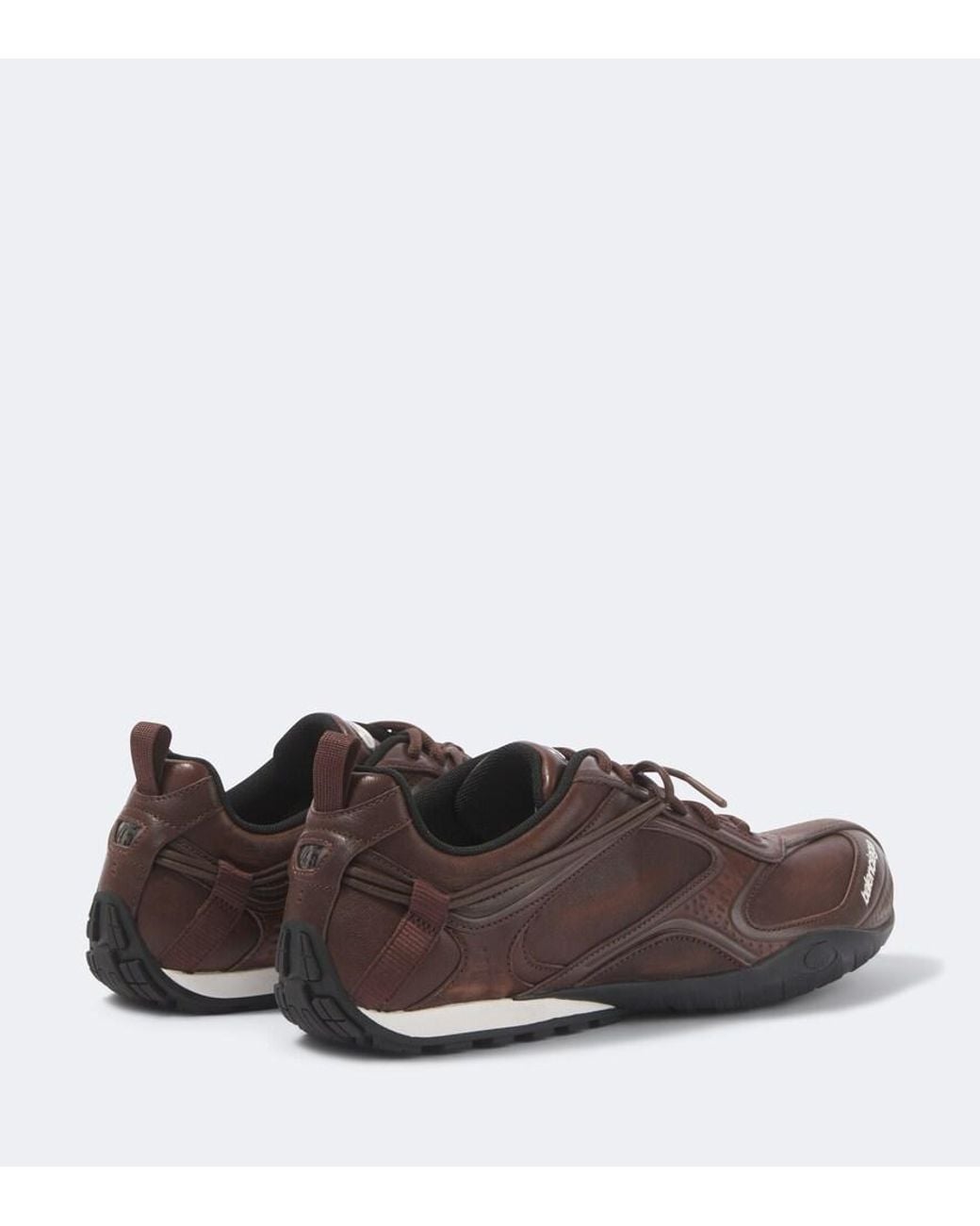 Balenciaga Brown Radar Leather Sneakers for men
