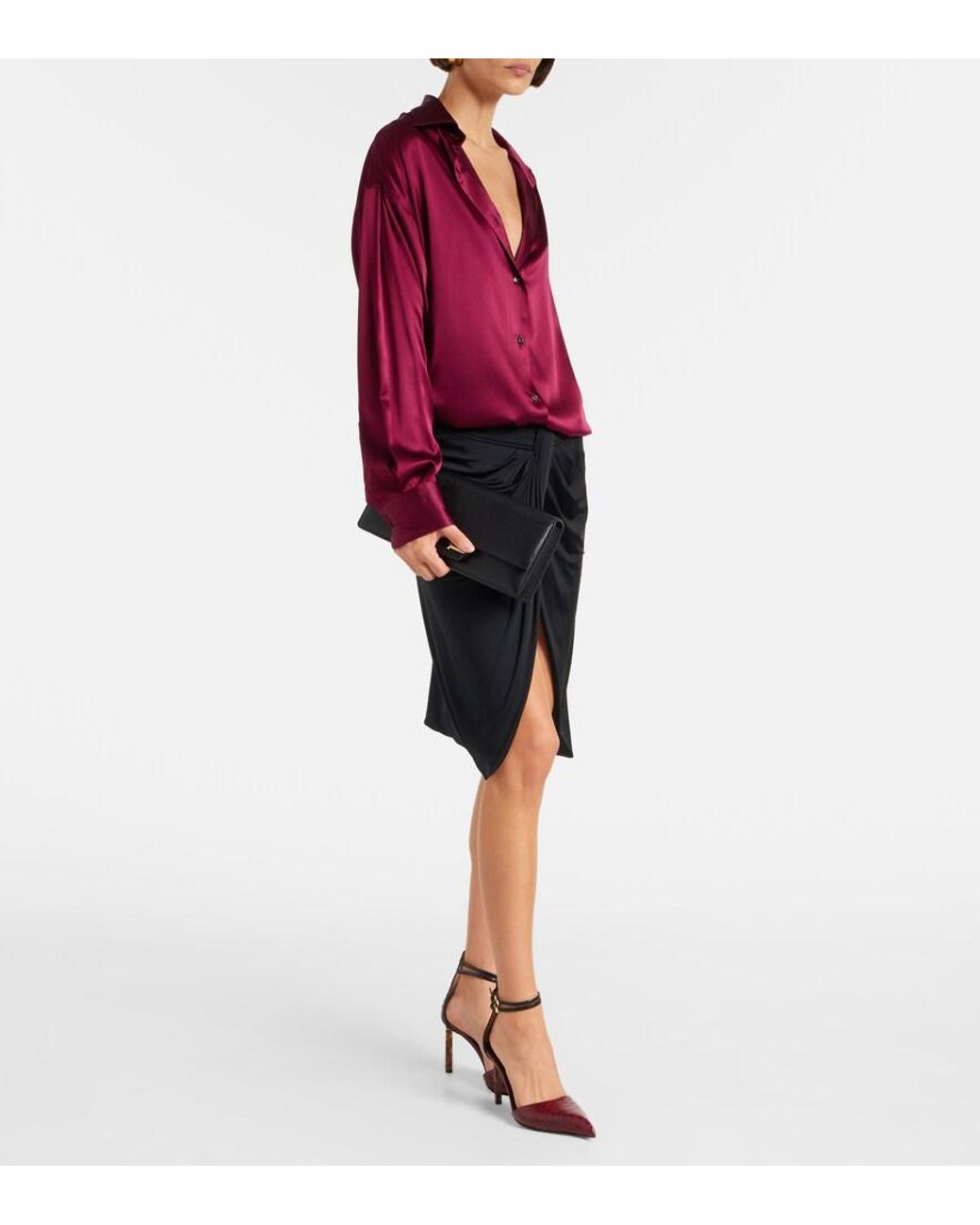 Tom Ford Red Python-Effect Leather Pumps