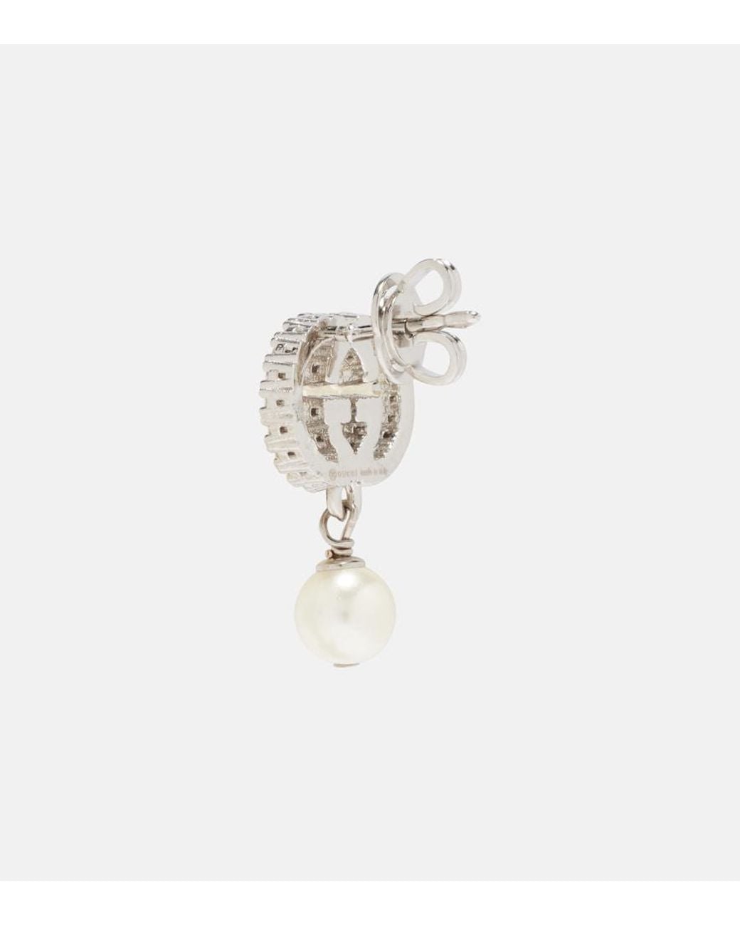 Pendientes Adornados Con Gg Gucci de color White