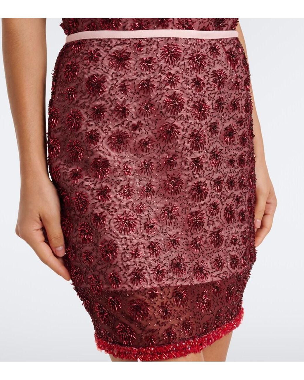Posse Red Sofia Beaded Miniskirt