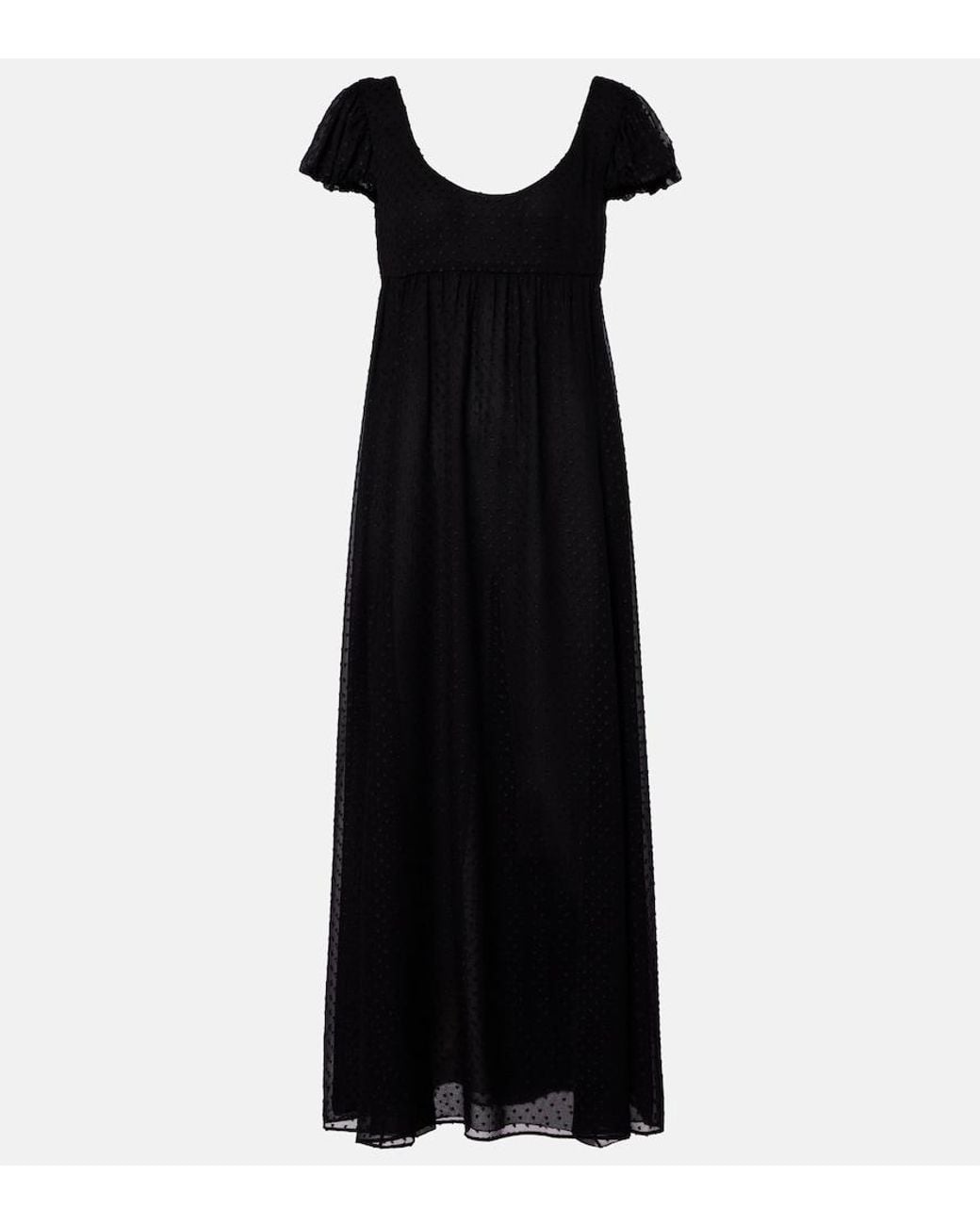 Chloé Black Silk Point D'Esprit Maxi Dress