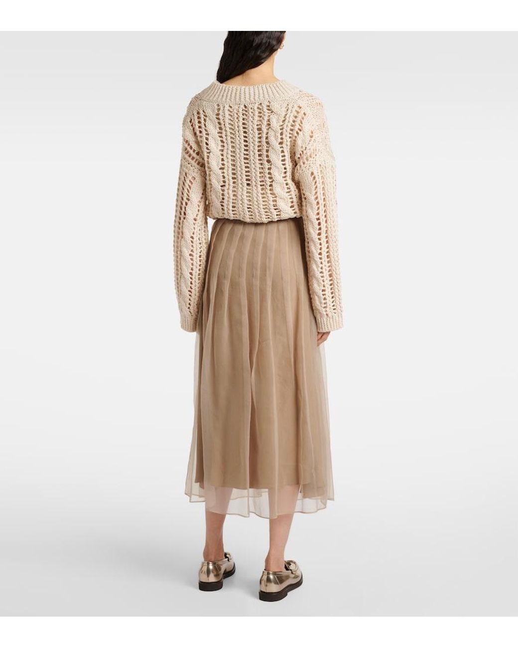 Brunello Cucinelli Natural Tulle Skirt
