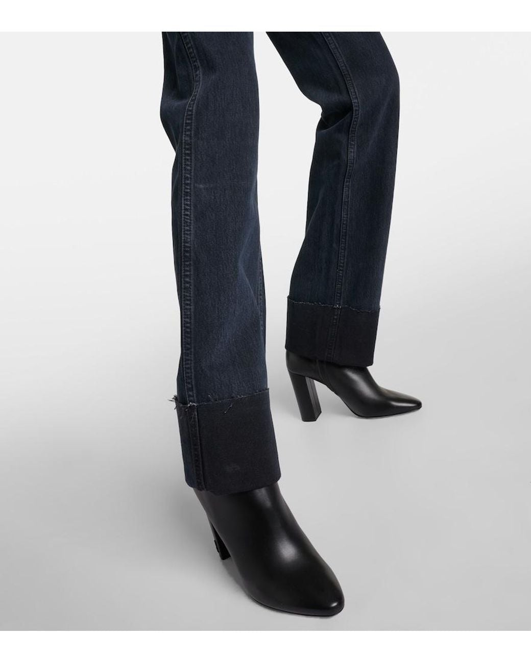 Re/done Blue High-Rise Straight Jeans