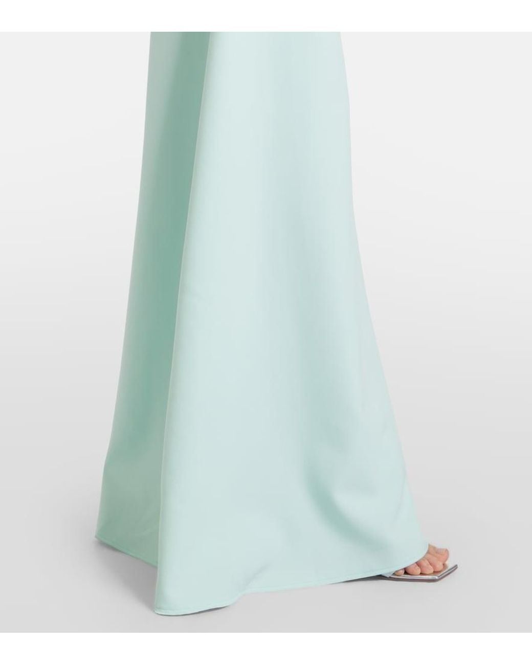 Safiyaa White Stephanie Draped Crepe Gown