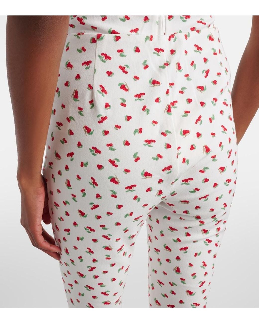 Posse White Ebony Printed Cotton-Blend Capri Pants