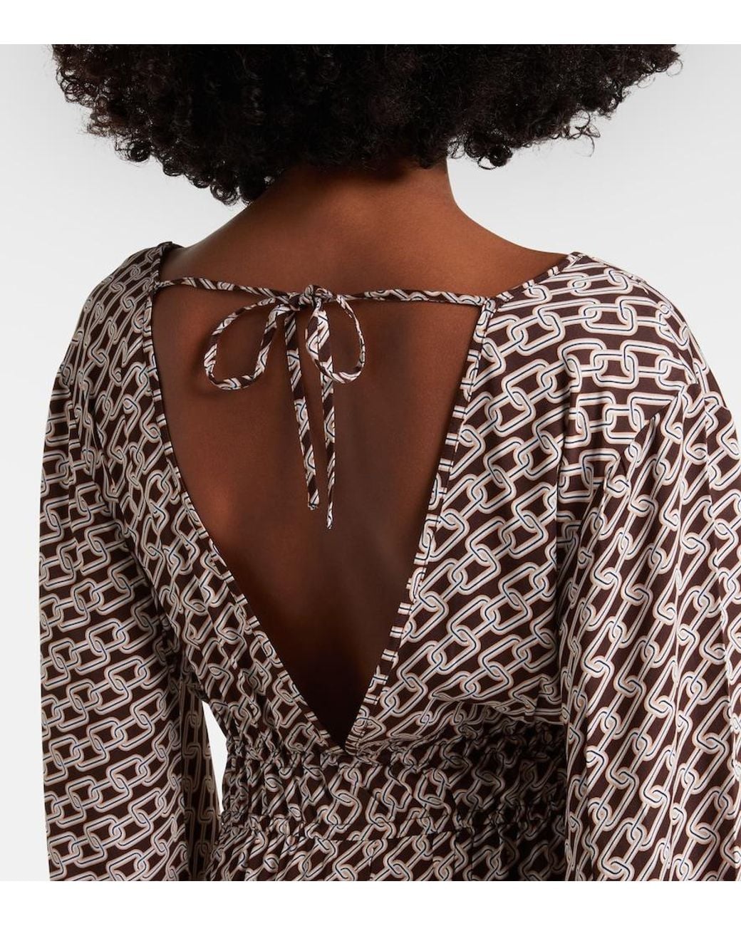 Melissa Odabash Brown Maja Printed Kaftan