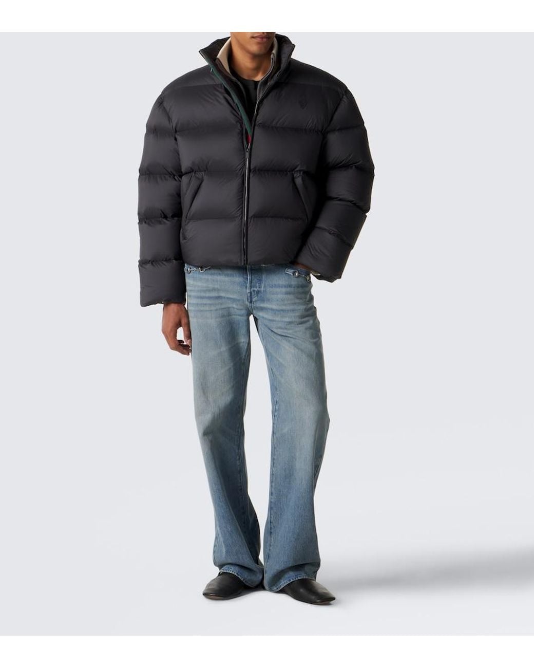 Gucci Black Web Stripe Down Jacket for men