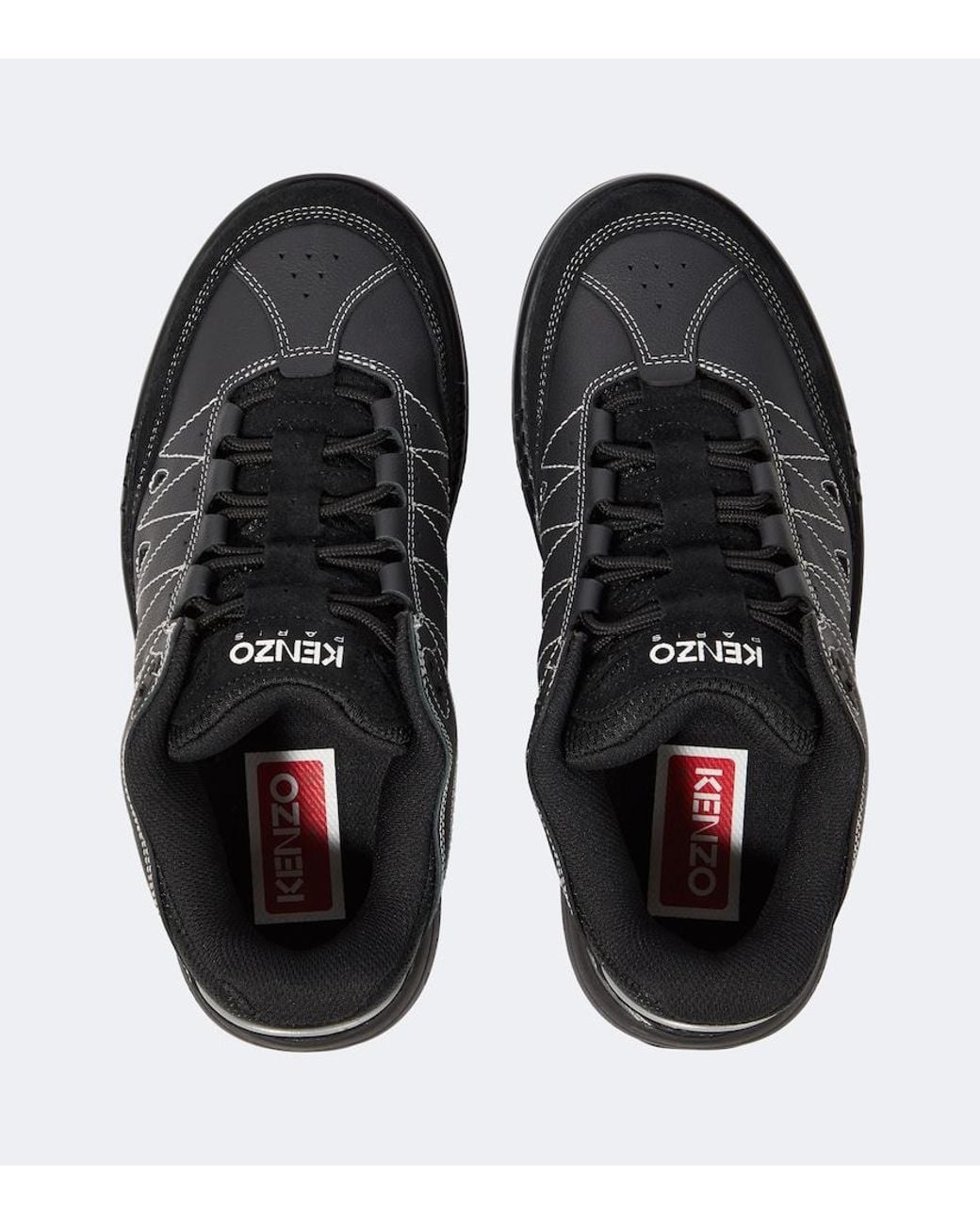 KENZO Black Pxt Leather Sneakers for men