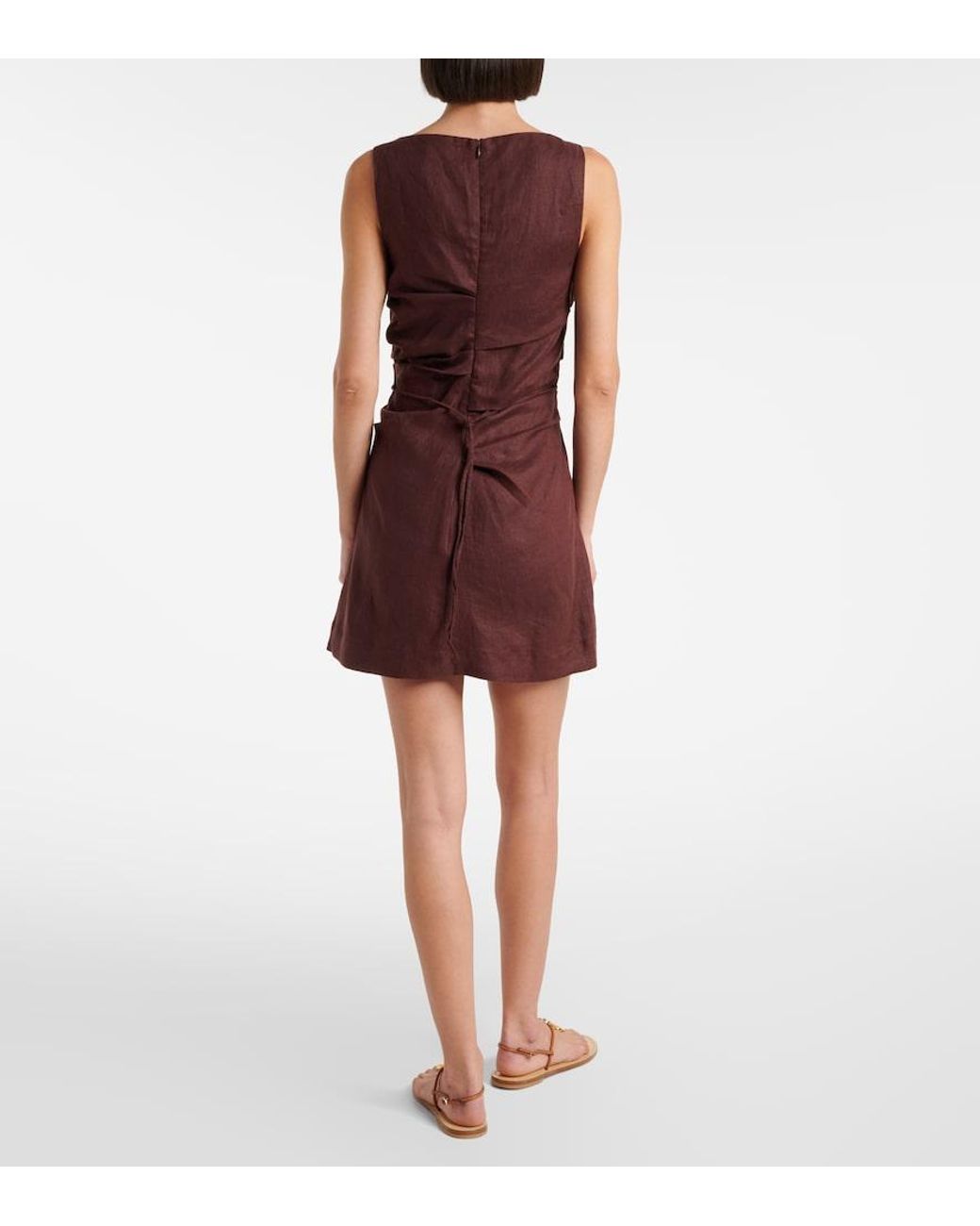 Faithfull The Brand Purple Aloisa Linen Minidress