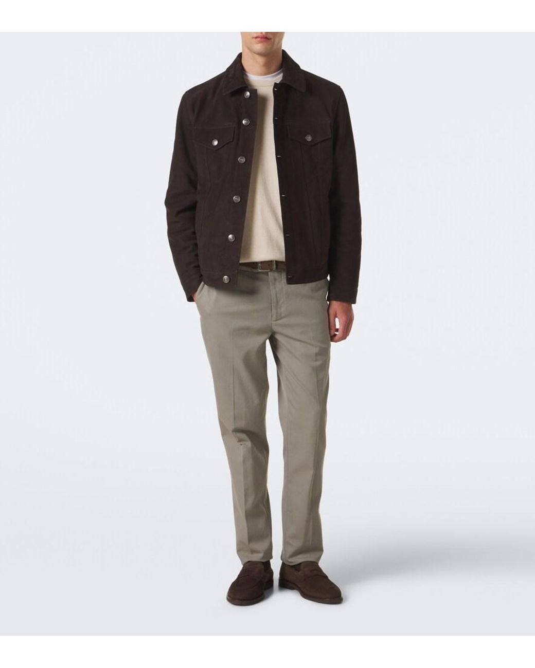 Brunello Cucinelli Black Suede Jacket for men