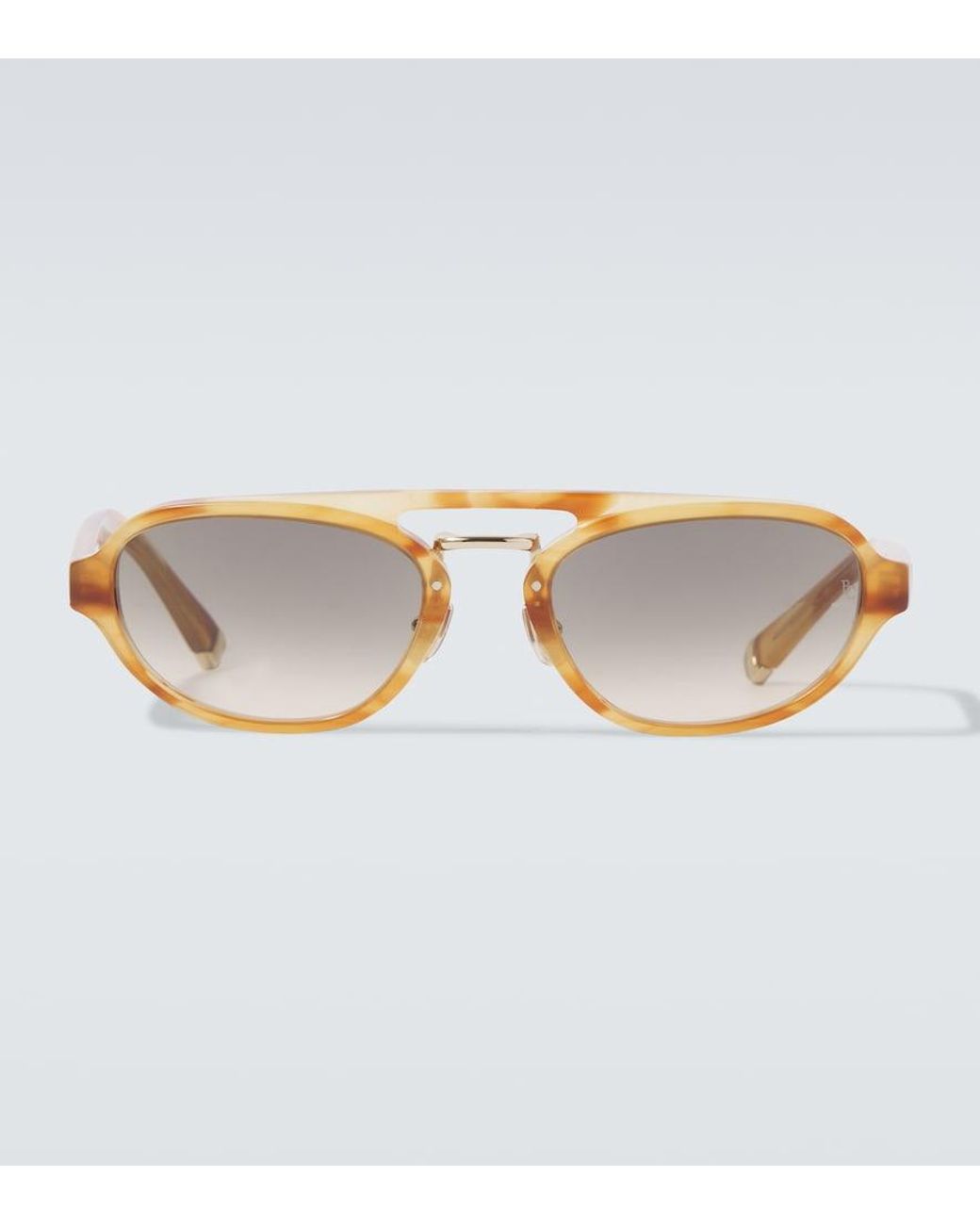 Brunello Cucinelli Brown Tortoiseshell-Effect Browline Sunglasses for men