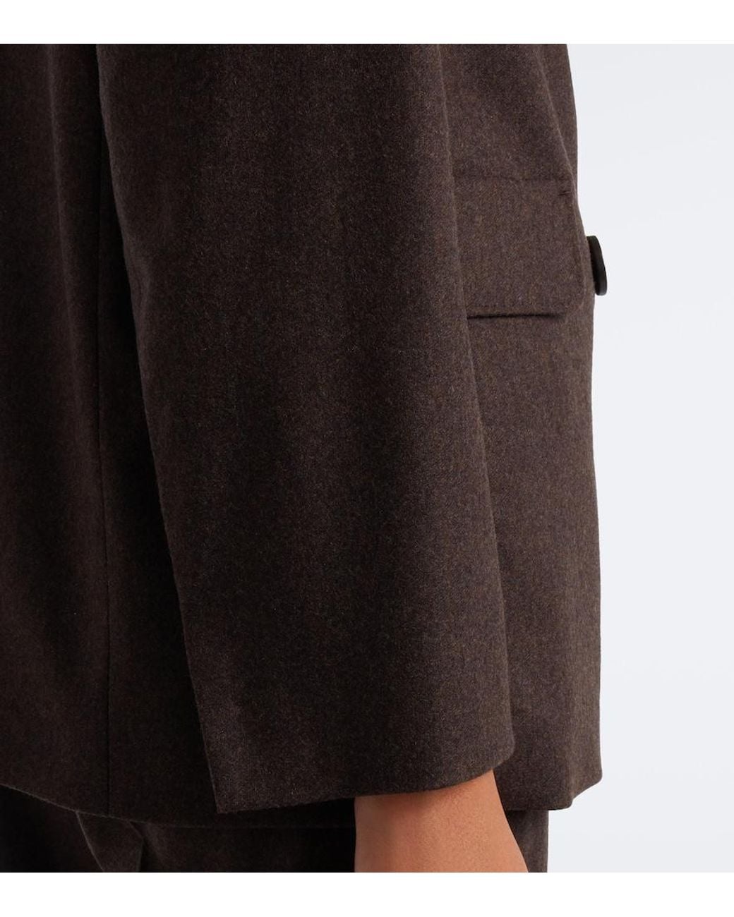 Max Mara Brown Double-Breasted Wool Blazer