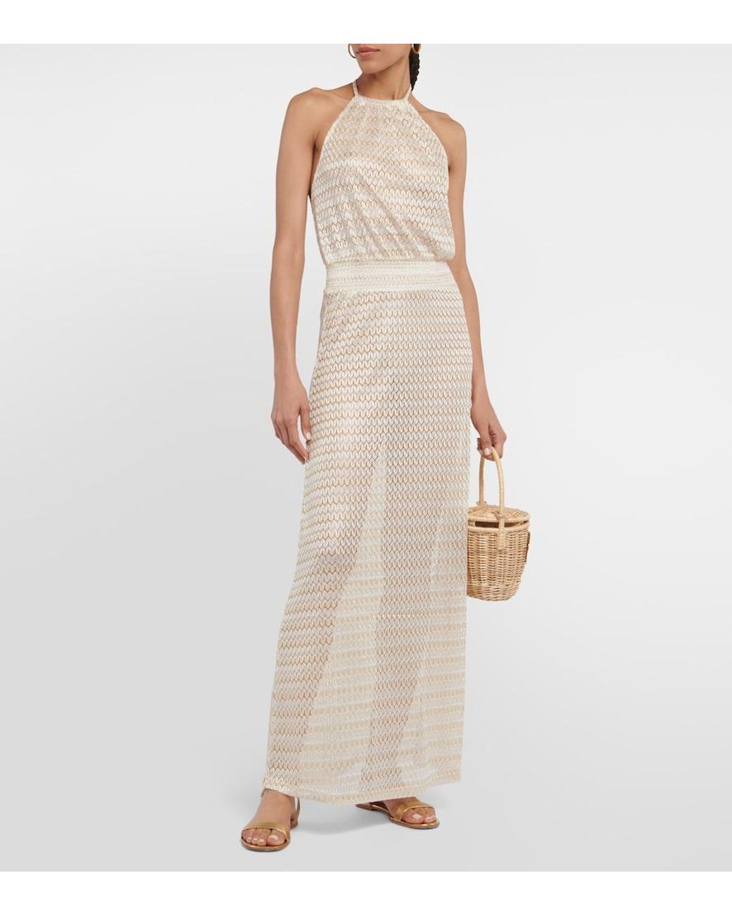 Melissa Odabash White Maisie Halterneck Maxi Dress