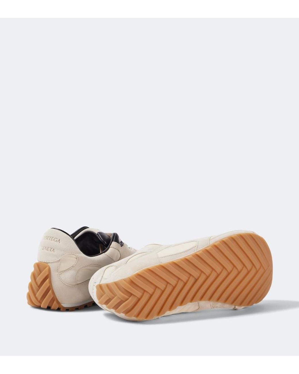 Bottega Veneta White Orbit Flash Suede-Trimmed Sneakers for men