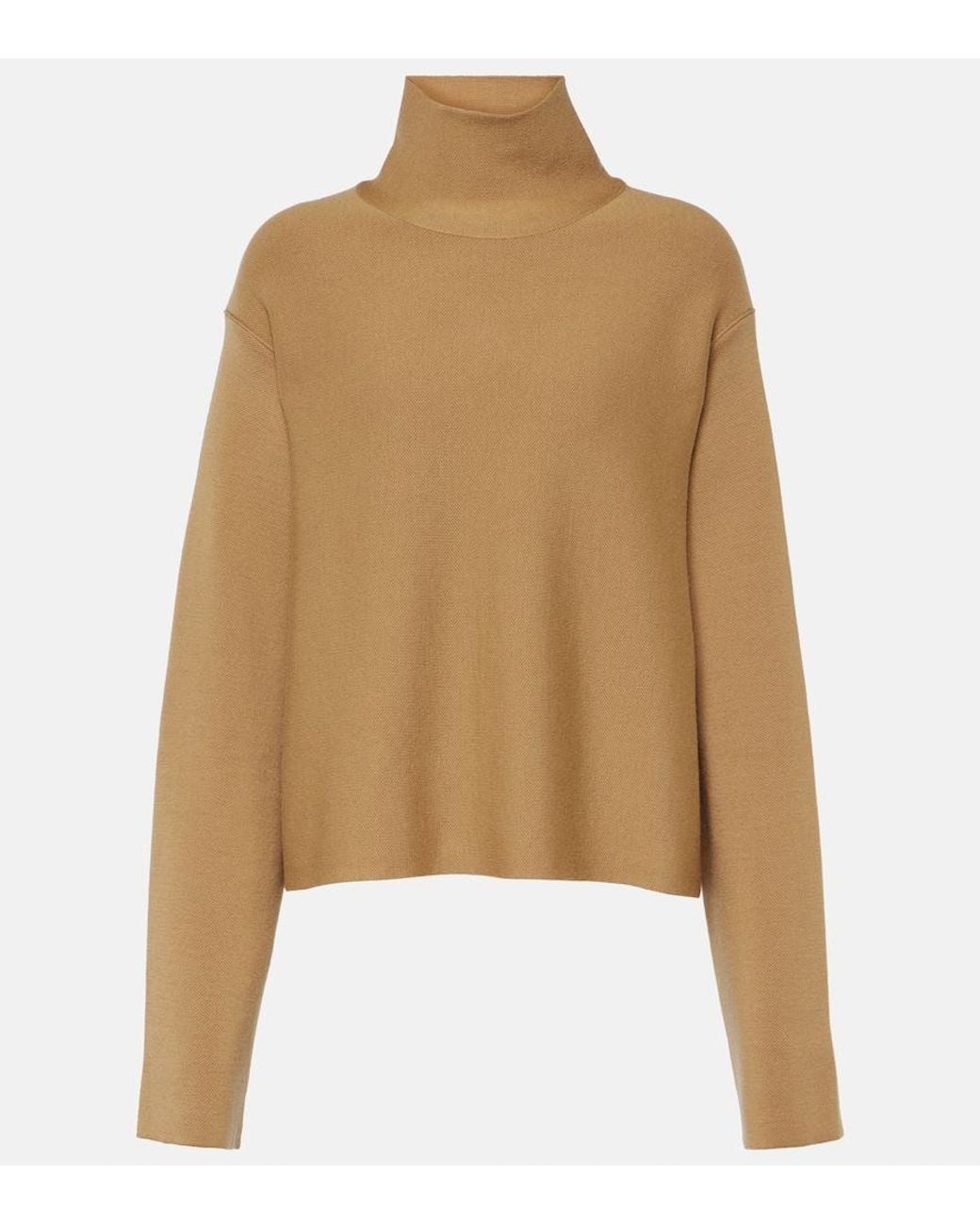Khaite Natural Sree Wool-Blend Turtleneck Sweater