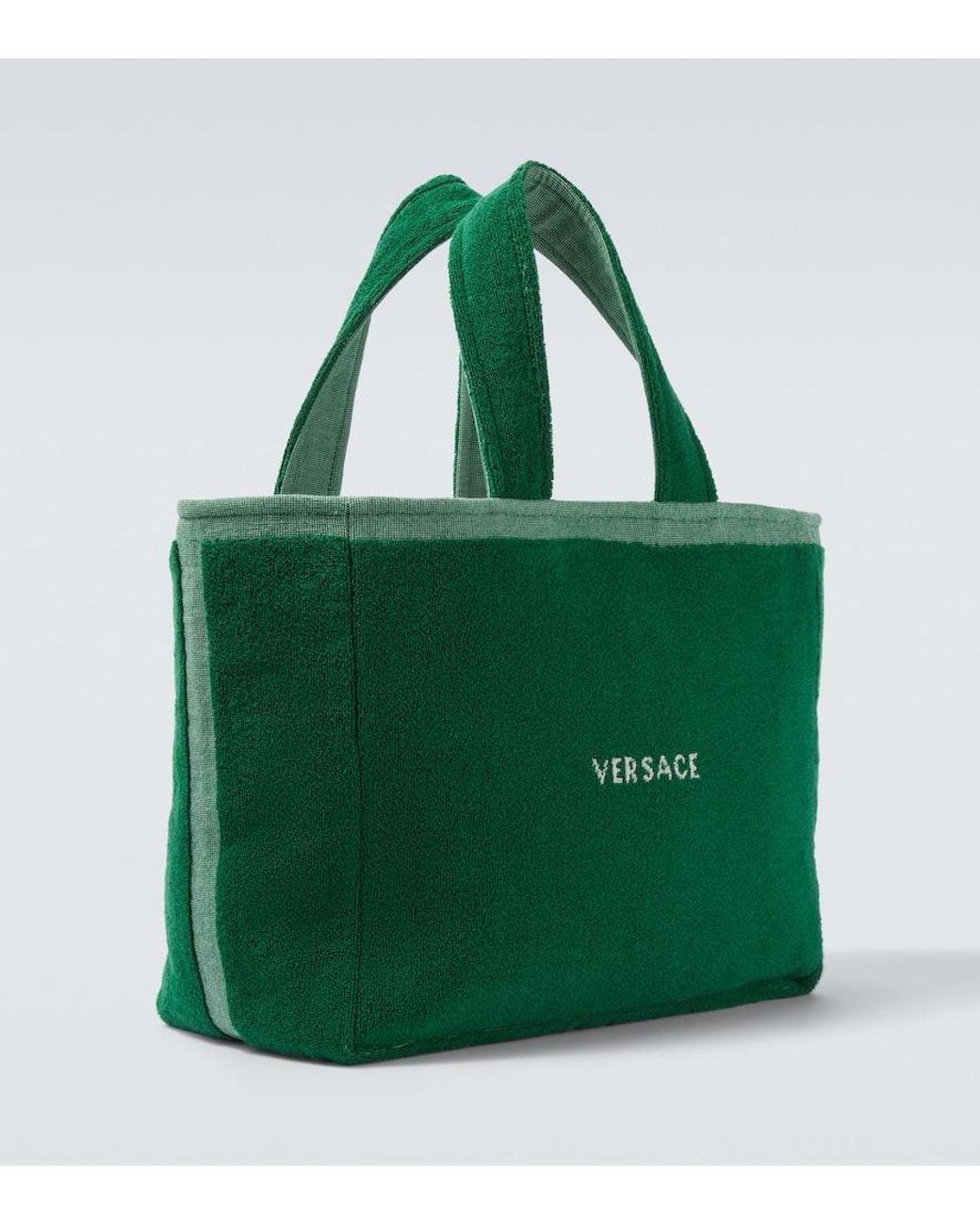 Versace Green Medusa Cotton-Terry Jacquard Tote Bag for men