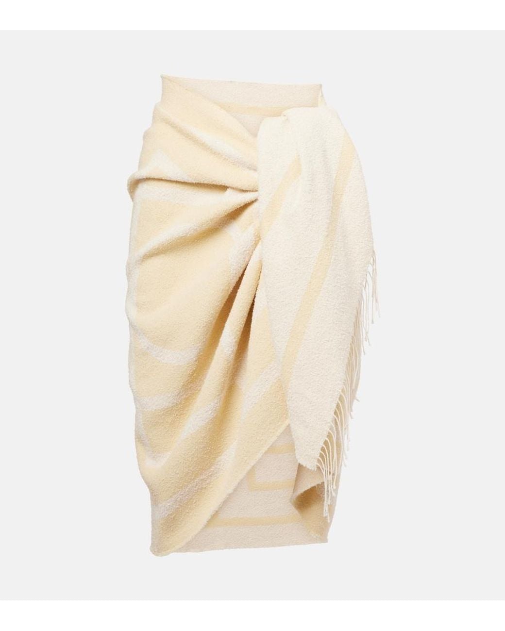 Totême Natural Schal Monogram Aus Einem Baumwollgemisch