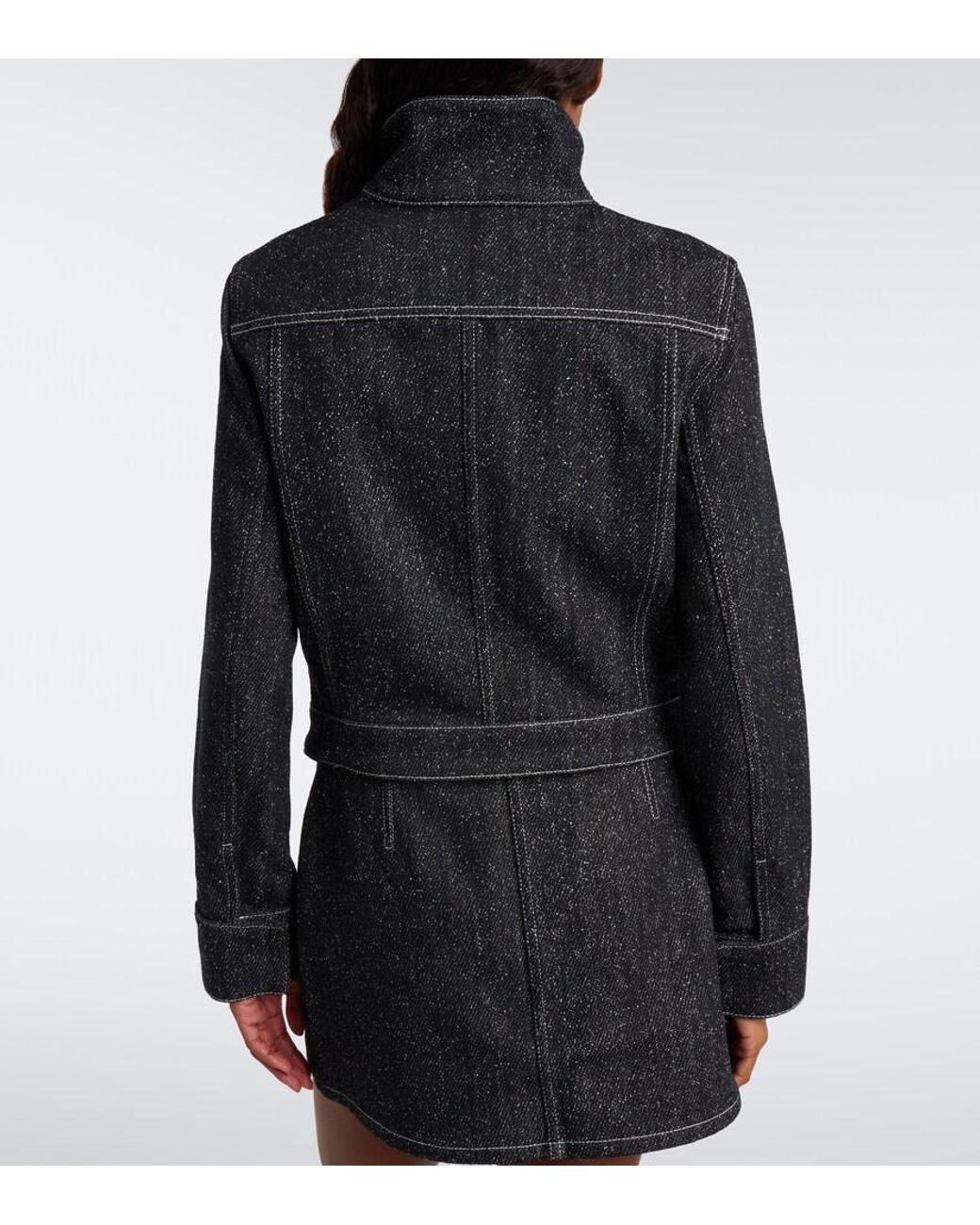 Courreges Black Logo Denim Tweed Jacket