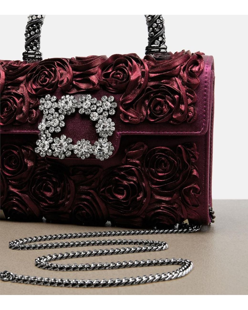 Roger Vivier Red Jewel Efflorescence Mini Top-Handle Bag