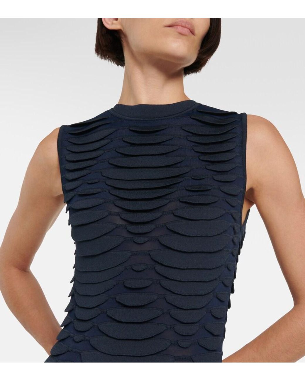 Alaïa Blue Alaia 3d-knit Minidress