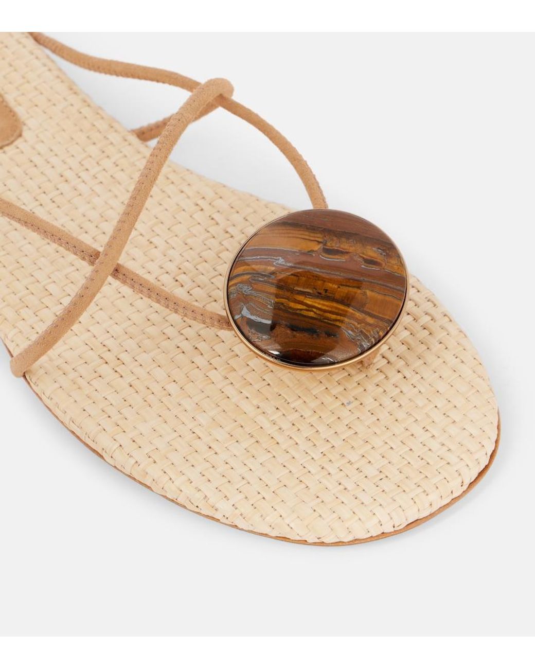 Christopher Esber Natural Doma Embellished Thong Sandals