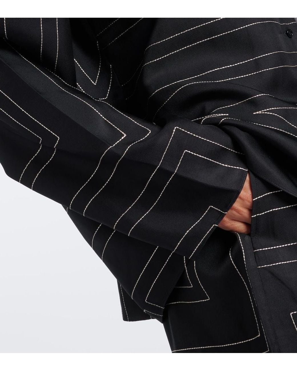 Totême  Black Monogram Silk Shirt