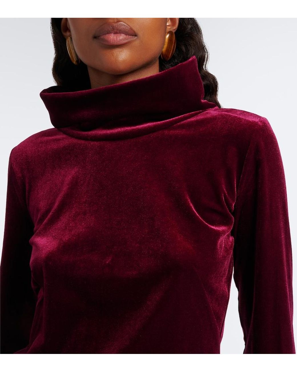 Dorothee Schumacher Purple Velvet High-Neck Top