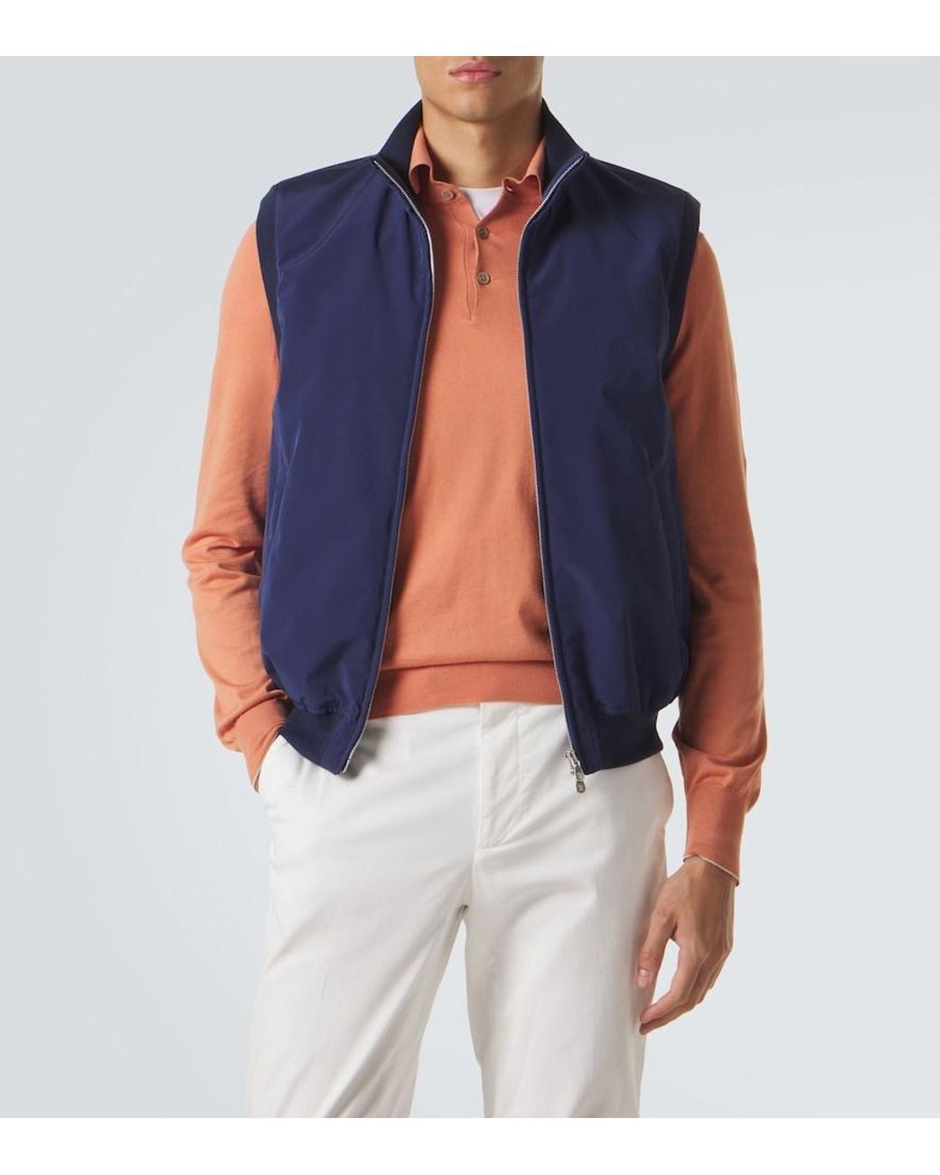 Brunello Cucinelli Blue Padded Technical Vest for men