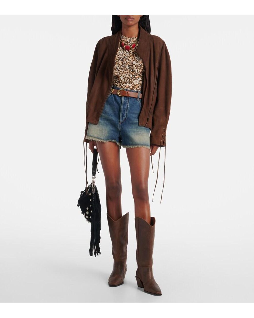 Paris Texas Brown Bettina Leather Cowboy Boots