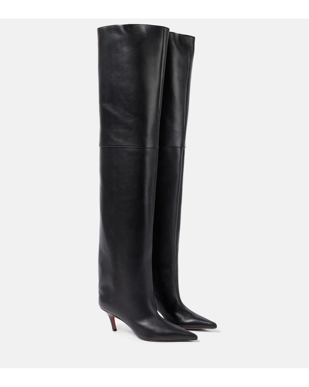 AMINA MUADDI Black Fiona 60 Leather Over-The-Knee Boots