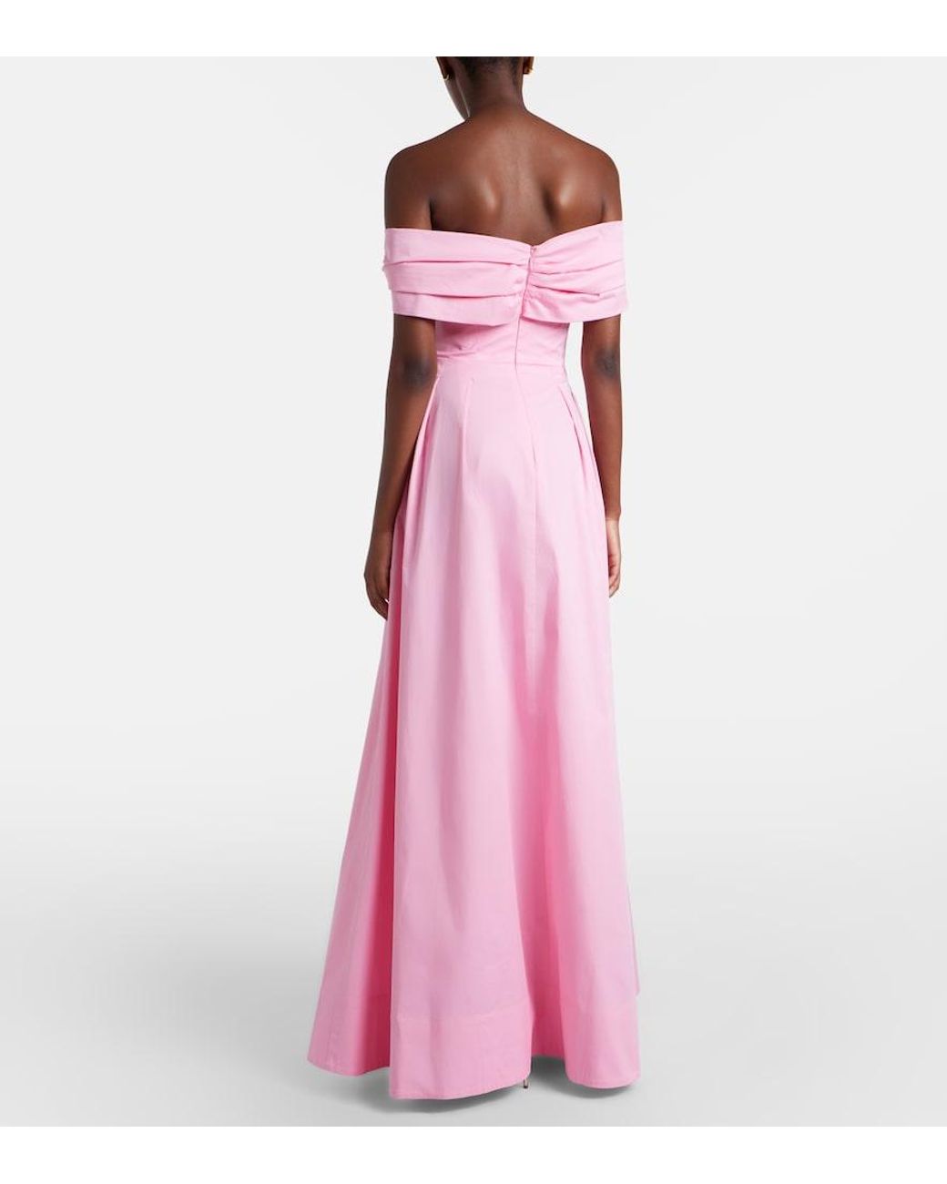 Rebecca Vallance Pink Dianthe Off-Shoulder Bustier Gown