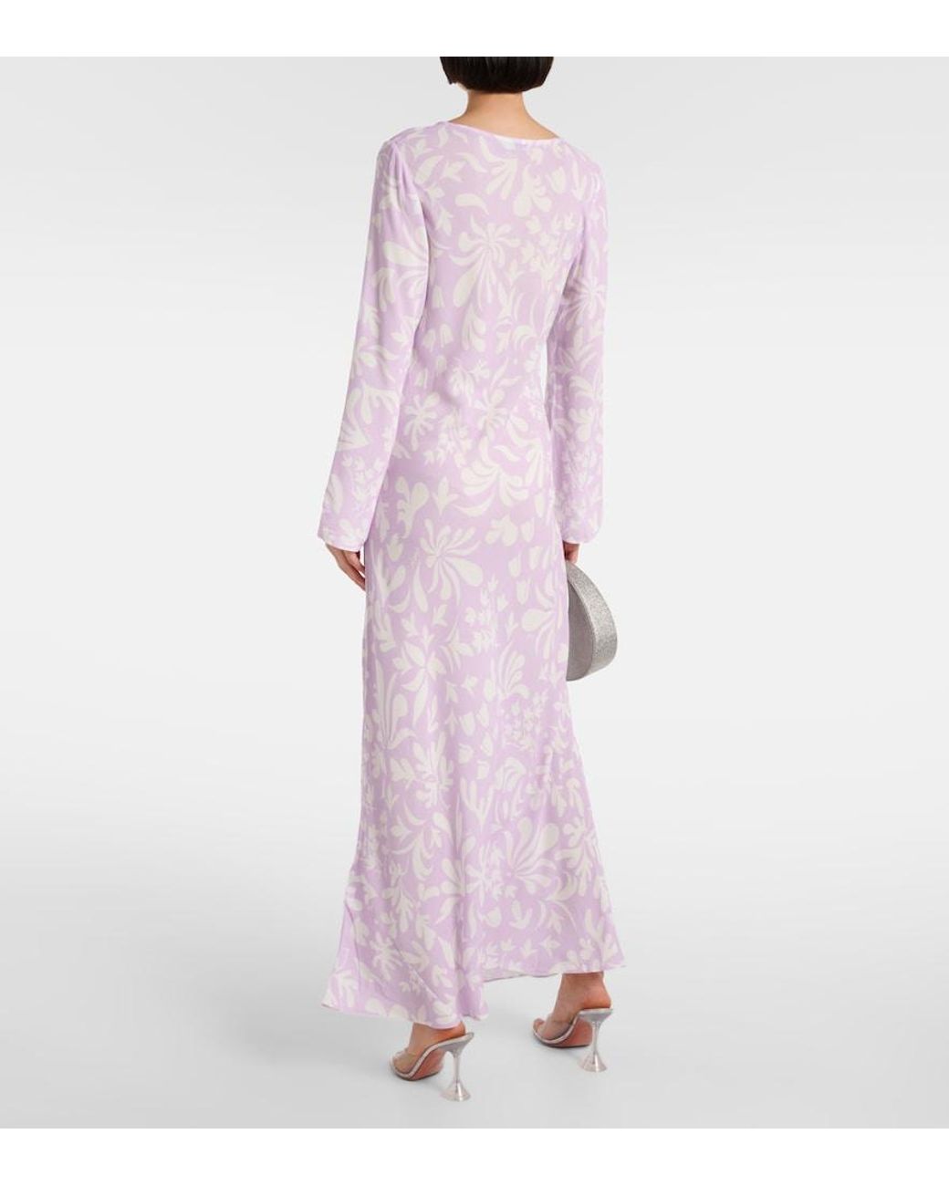 Rixo Purple Alondra Printed Maxi Dress